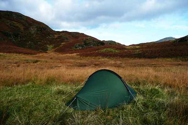 photo of a backpacking tent which is perfect for camping on a budget