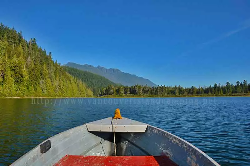 Photo of the north end of Anutz Lake on Vancouver Island