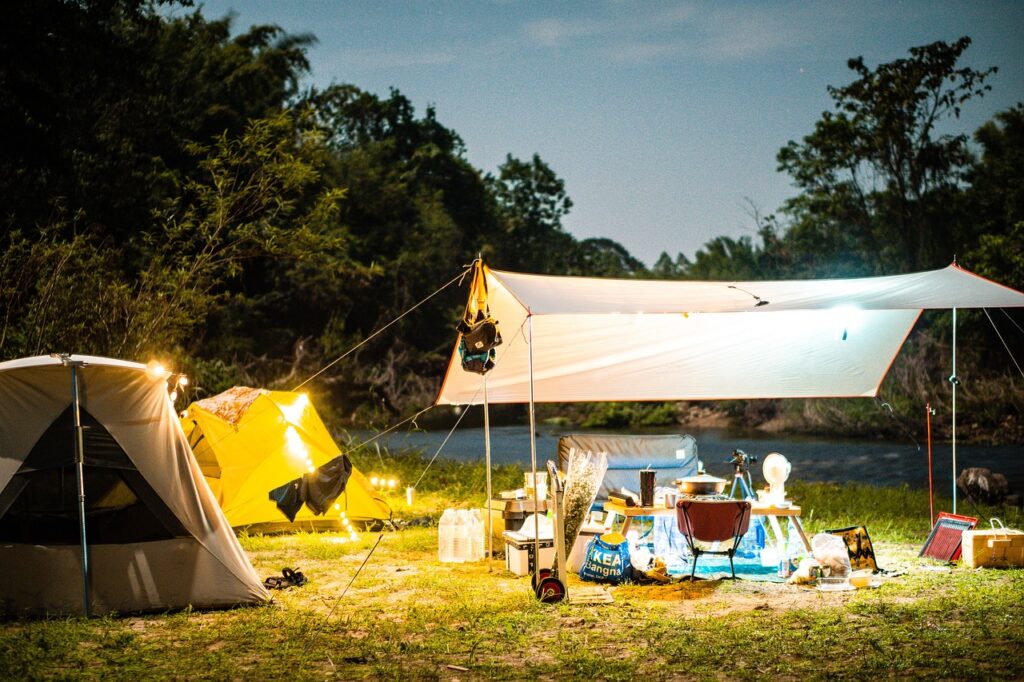 photo of a campsite set up from how to take the stress out of camping article