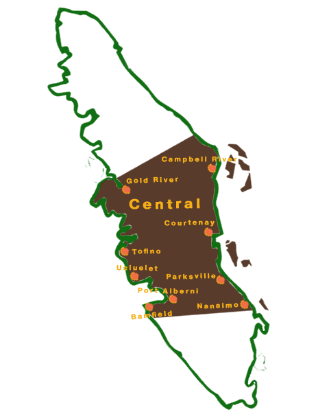 map of central Vancouver Island