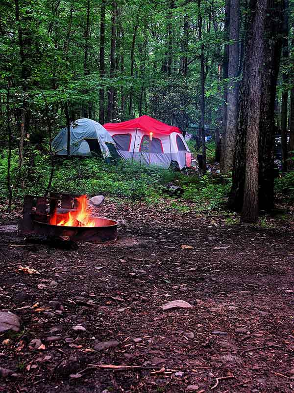 photo of tenting outdoors in the wilderness