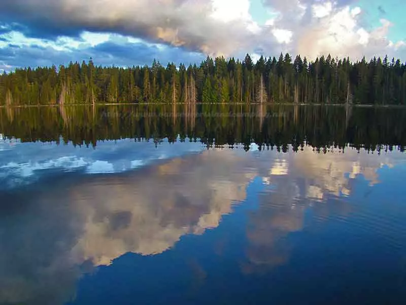 beautiful photo of an early morning over Merrill Lake on Vancouver Island