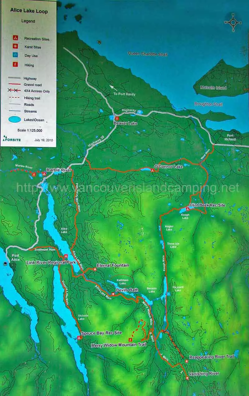 photo of the signe on how to get to Kathleen Lake Campground