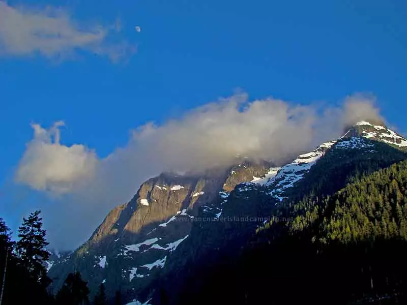 photo of Pinder Peak above Atluck Lake Campgrounds