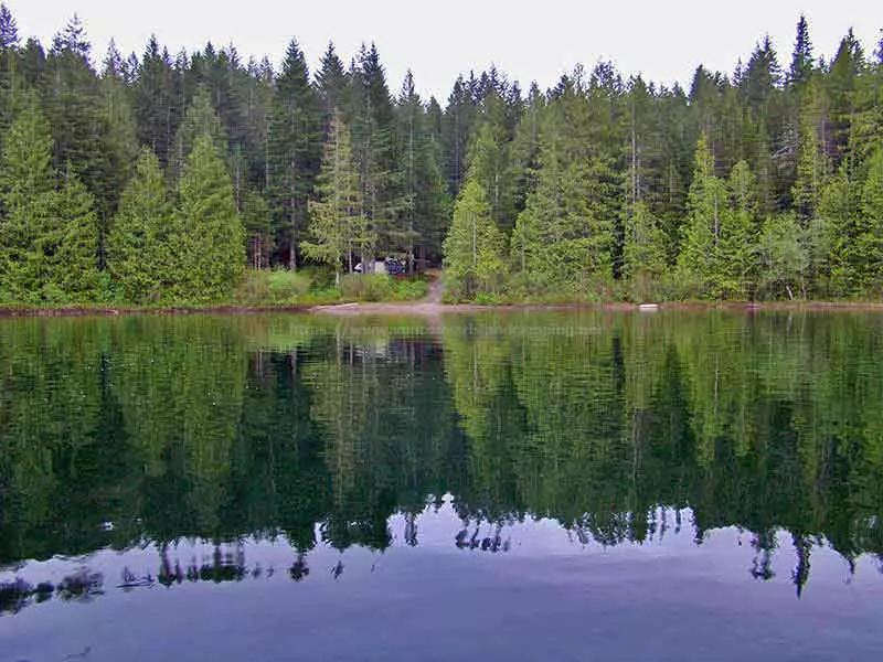 Photo of Boot Lake Recreation Site from the lake.