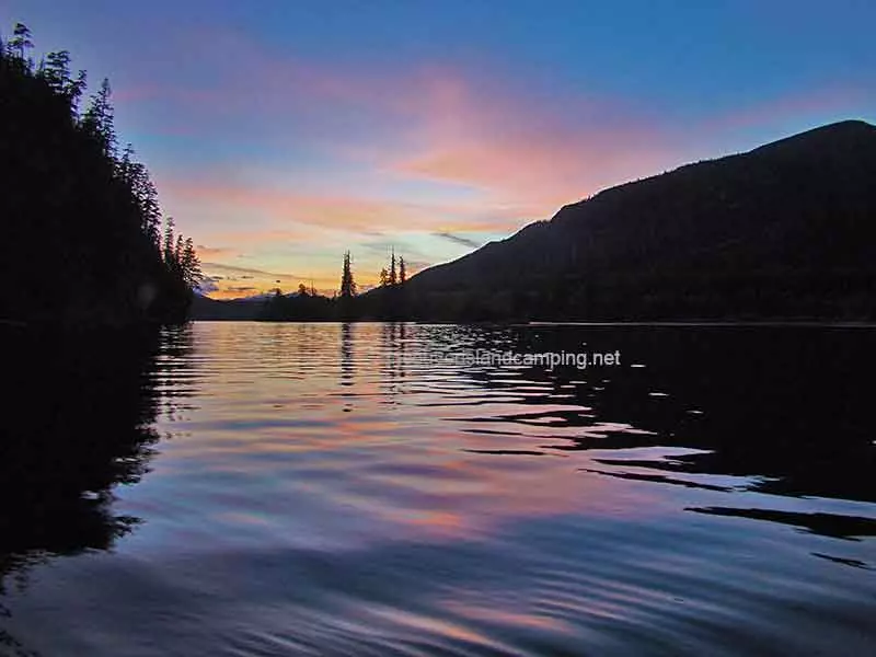 photo of the sunset over Kathleen Lake