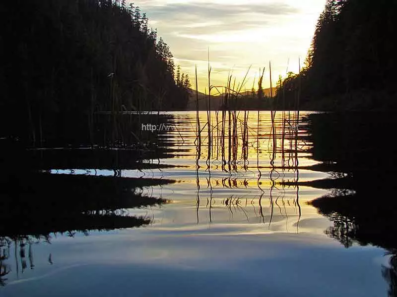 photo of sunset over Kathleen Lake Campground