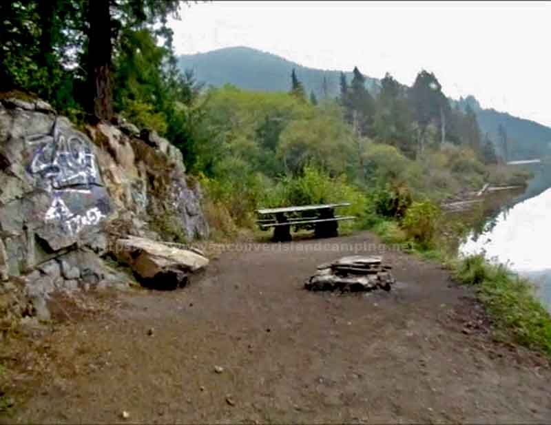 photo of rough picnic table at last campsite in McCreight Lake Campground