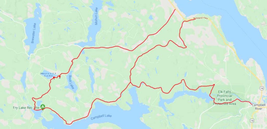 map of how to get to Merrill Lake Campground