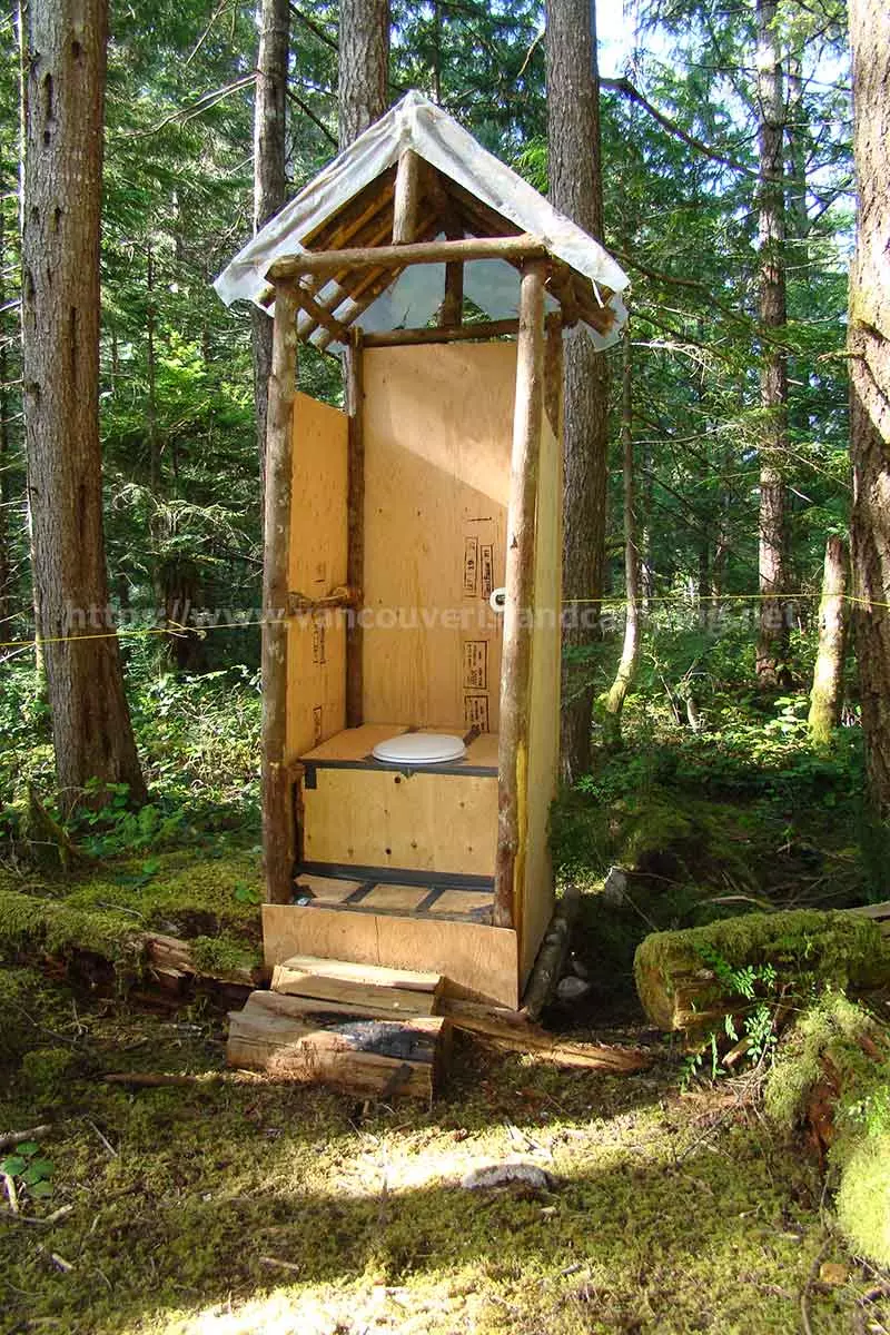 image of manmade pit toilet at Pye Lake North Campground