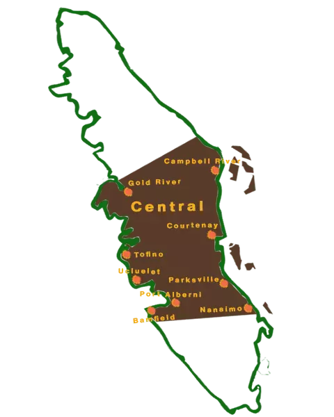 map of central Vancouver Island zone