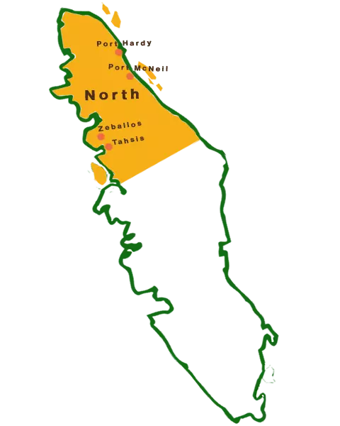 map of northern Vancouver Island zone