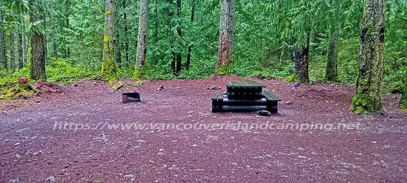 Photo of the first campsite at Fir Grove Recreation Site on Vancouver Island British Columbia Canada
