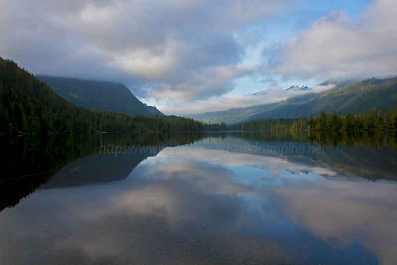 Photo of Ida Lake from the Ida Lake Campground on Vancouver Island British Columbia, Canada
