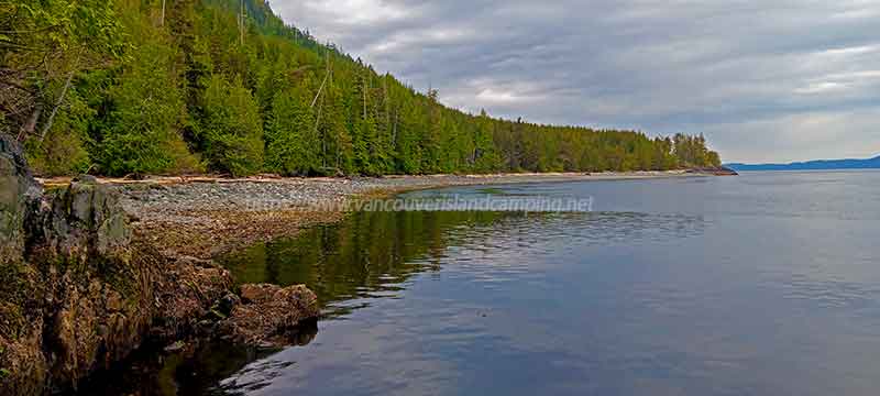 Photo of the beach at Naka Creek Campground on Vancouver Island British Columbia, Canada