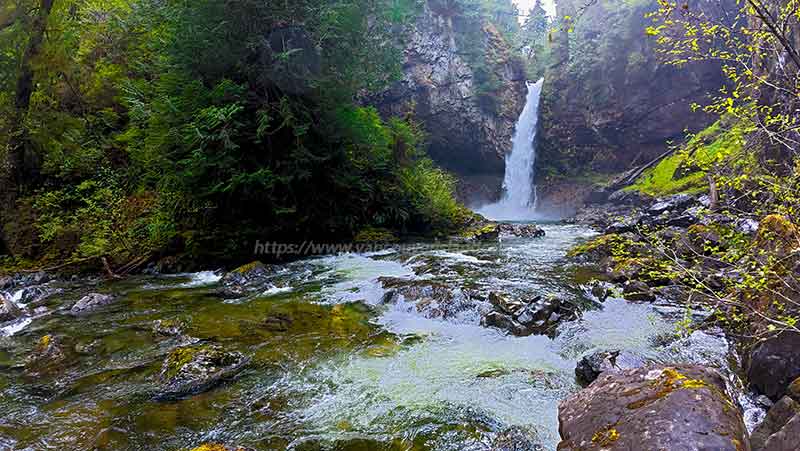photo of the water fall on Naka Creek on Vancouver Island British Columbia, Canada