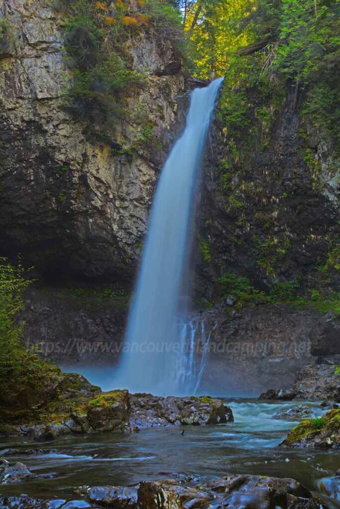 photo of the water fall on Naka Creek on Vancouver Island British Columbia, Canada